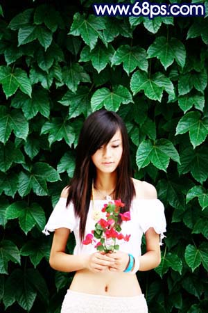 Photoshop女生照片添加彩虹特效