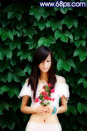 Photoshop女生照片添加彩虹特效