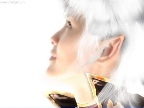 Photoshop照片处理：另类白发女孩