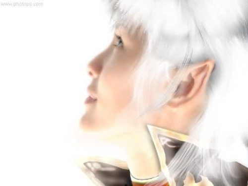 Photoshop照片处理：另类白发女孩