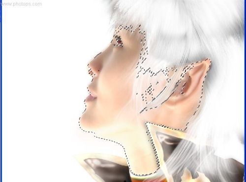 Photoshop照片处理：另类白发女孩