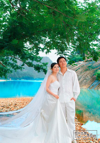 Photoshop的LAB模式美化风景婚纱照片_脚本之家jb51.net