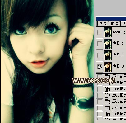 PS历史快照来给MM化妆,非主流效果制作_脚本之家jb51.net