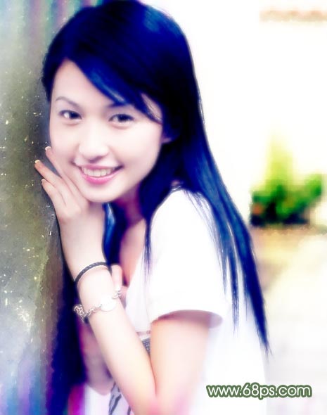 Photoshop处理普通照片为醉人微笑古典签名