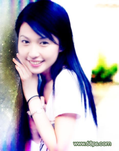 Photoshop处理普通照片为醉人微笑古典签名