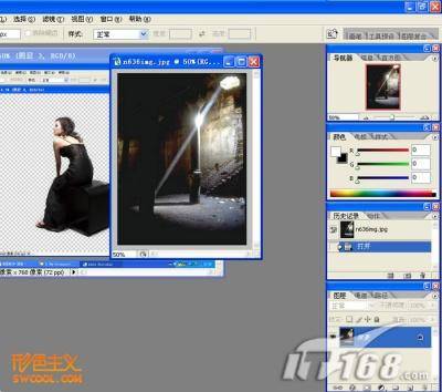 照片处理 Photoshop加光线突出照片人物