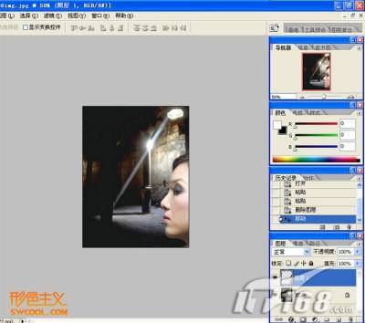 照片处理 Photoshop加光线突出照片人物