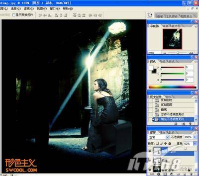 照片处理 Photoshop加光线突出照片人物