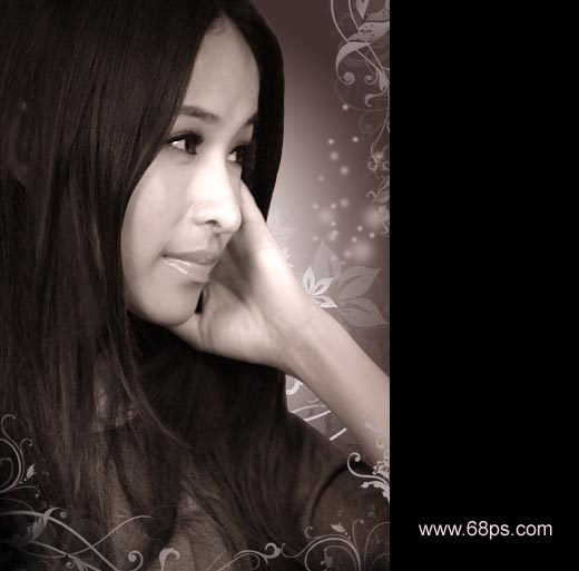 Photoshop处理女孩照片为优雅签名特效