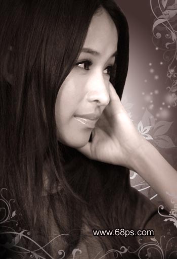 Photoshop处理女孩照片为优雅签名特效