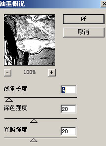 Photoshop油墨概况滤镜应用在MM照片上