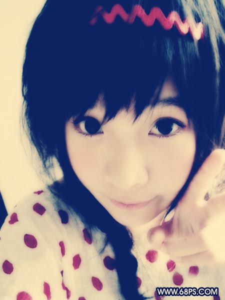 Photoshop制作蓝色格调的MM非主流照片