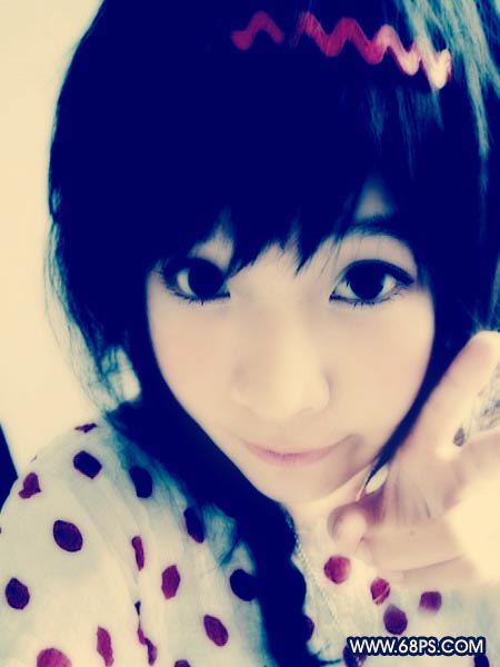 Photoshop制作蓝色格调的MM非主流照片