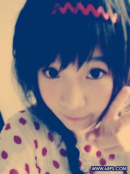 Photoshop制作蓝色格调的MM非主流照片