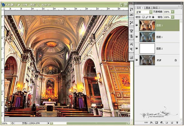 Photoshop调色教程:金碧辉煌的建筑物