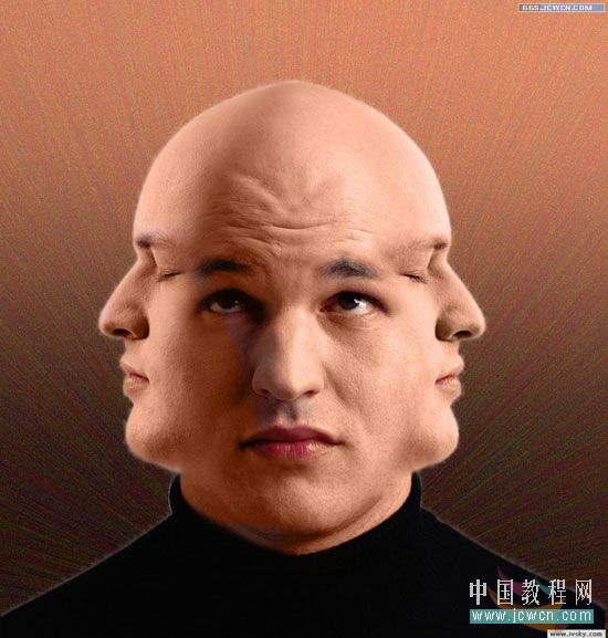 photoshop制作一个有趣的三面人