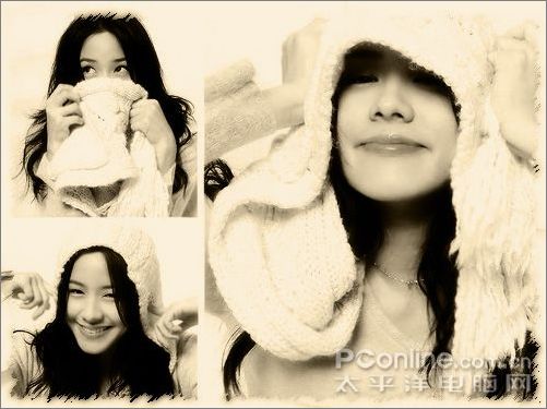 Photoshop制作美女林嘉欣爱情怀旧签名名