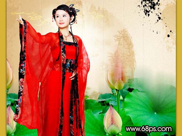 Photoshop制作国色天香美女