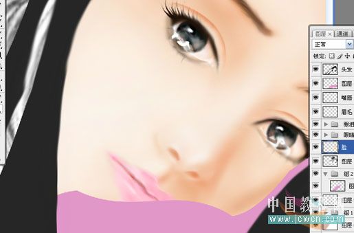 Photoshop鼠绘漂亮的人物桃花泪