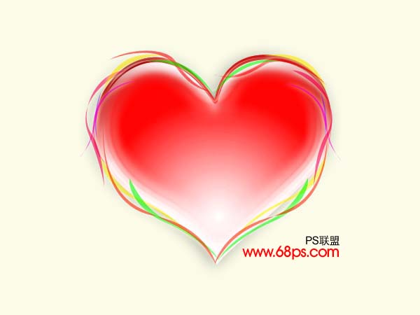 支持2008北京奥运 PS绘制奥运红心图案