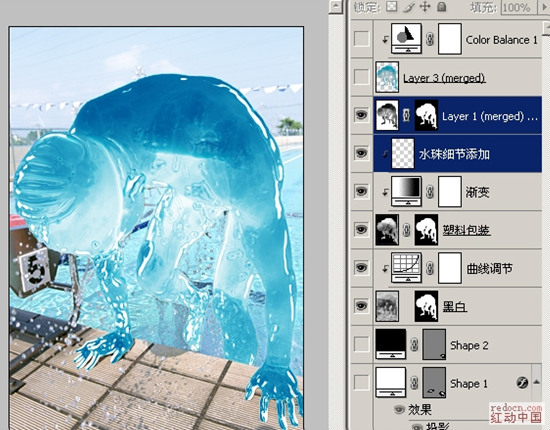 利用Photoshop巧妙将人物改成“水人”