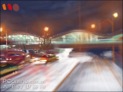 Photoshop绘制《白雪夜街景》插画