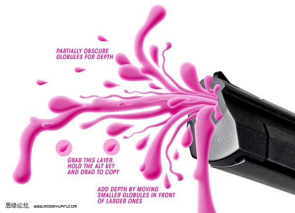 Photoshop 一张潮流风格手枪插画