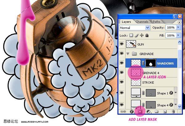 Photoshop 一张潮流风格手枪插画