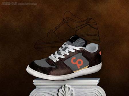 Photoshop 制作古典风格的运动鞋海报