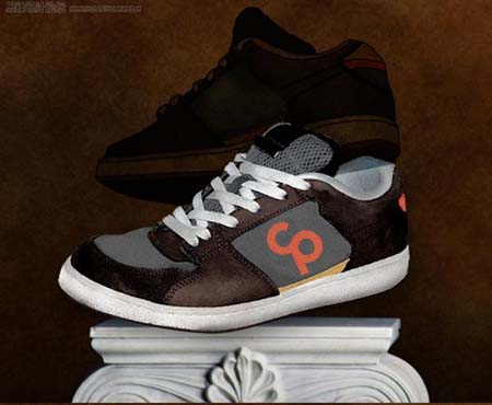 Photoshop 制作古典风格的运动鞋海报