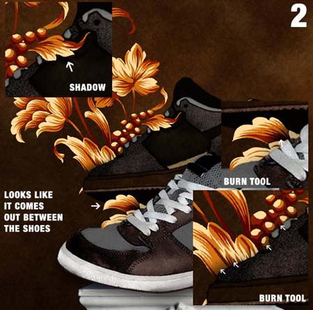 Photoshop 制作古典风格的运动鞋海报