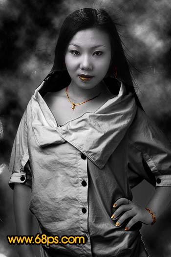 Photoshop 调出人物暗灰色质感肤色