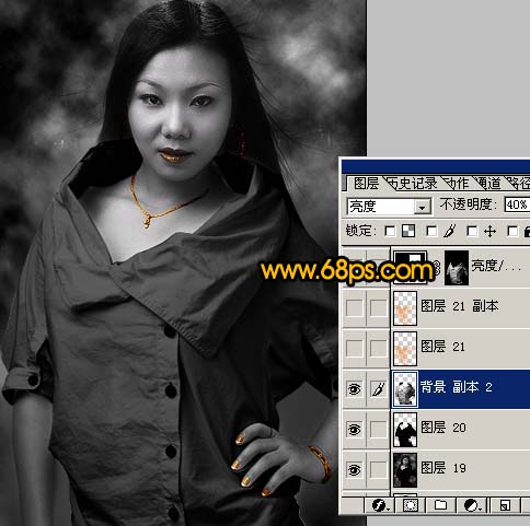 Photoshop 调出人物暗灰色质感肤色