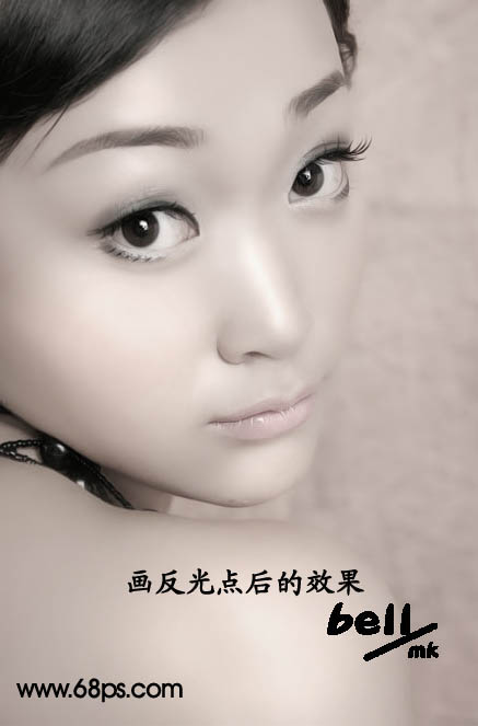 Photoshop 调出人物的淡紫彩妆效果