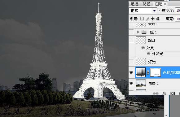 Photoshop 照片转成繁星闪烁夜景效果