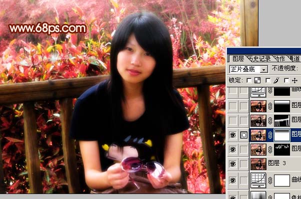 Photoshop 调出外景人物照片鲜丽的洋红色