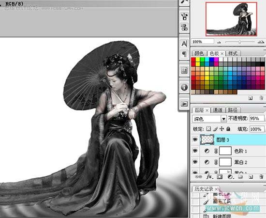 Photoshop打造一张艺术的水墨古典人物插画