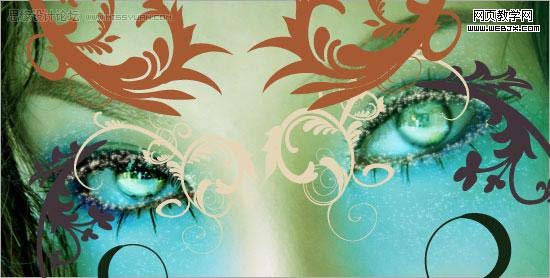 photoshop 给人物加上另类的花纹彩妆