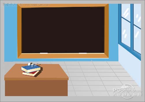 Photoshop 一张卡通非常的教师节海报