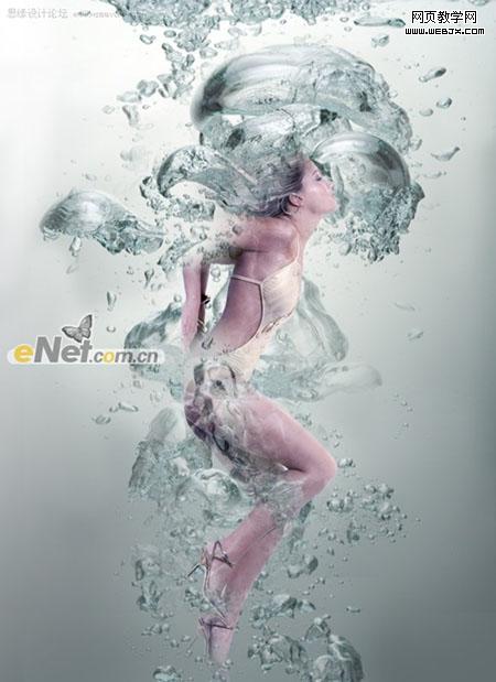 Photoshop 合成性感美女和水教程