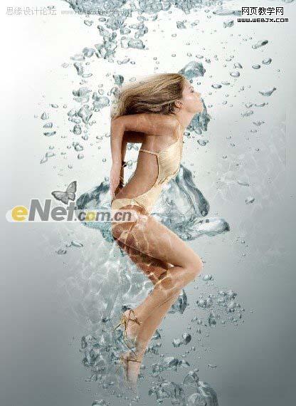 Photoshop 合成性感美女和水教程