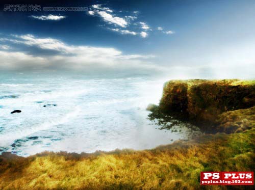 photoshop 合成海边梦幻的城堡遗址