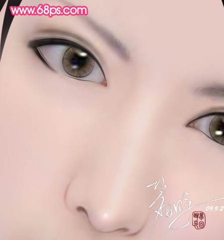 photoshop 鼠绘漂亮的古典美女插画