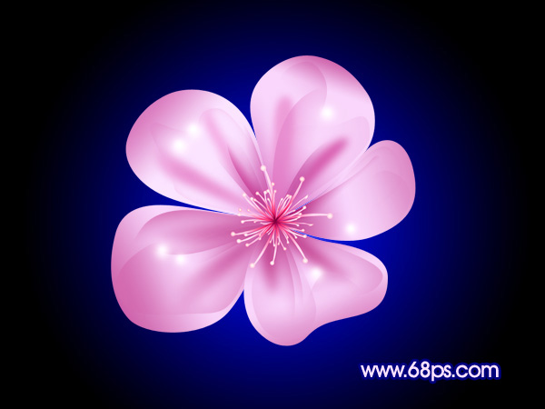 Photoshop 漂亮的紫色水晶花朵制作”