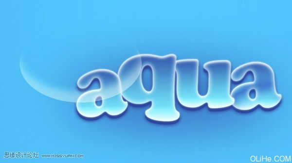 Photoshop 光滑的蓝色水晶字制作教程
