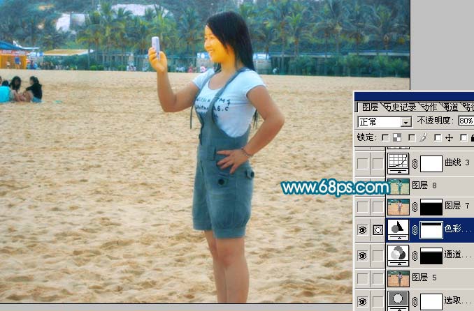 Photoshop 调出偏暗外景照片的流行色