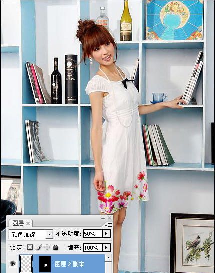 Photoshop 快速给人物裙子加上花纹