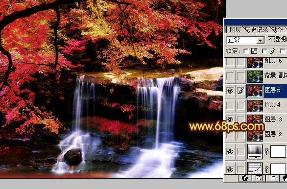Photoshop 风景照片梦幻红紫色