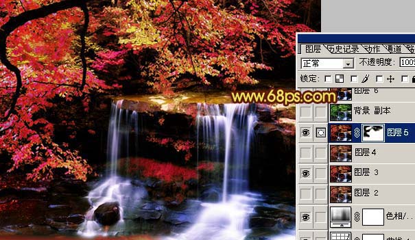 Photoshop 风景照片梦幻红紫色