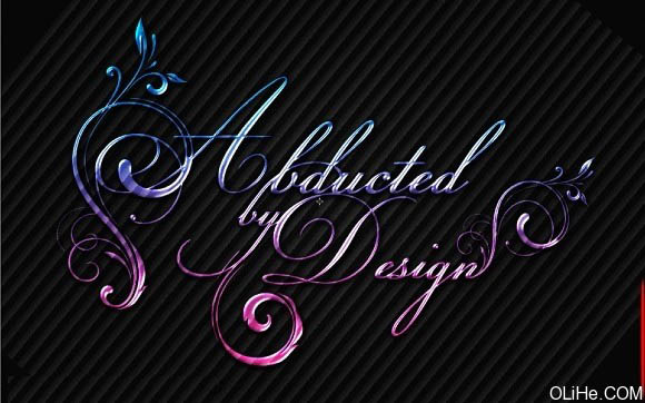 Photoshop 梦幻的水晶花纹艺术字